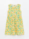 Crew Neck Patterned Girl Dress